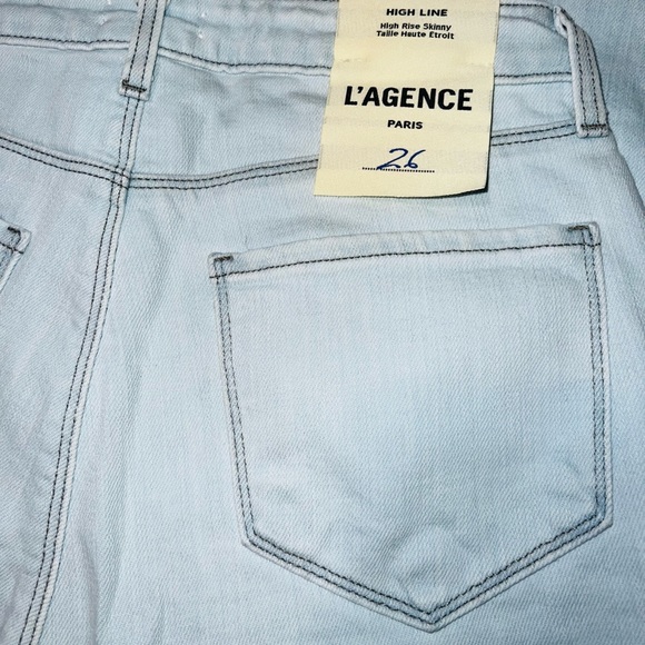 L'AGENCE High Line Destroyed Chewed Hem Crop Skinny Jeans 26 - Picture 3 of 6